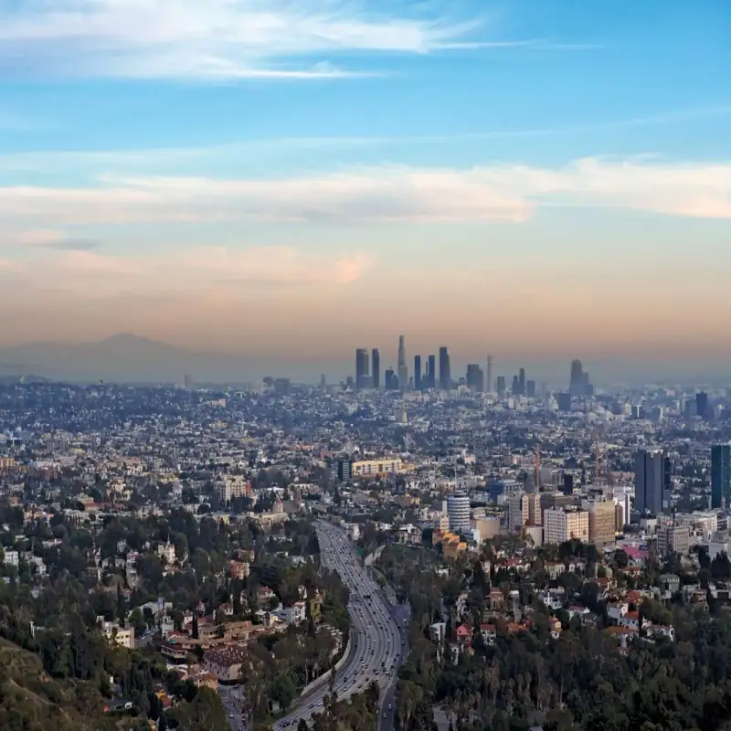 View of the welcoming neighborhoods in Los Angeles, CA.