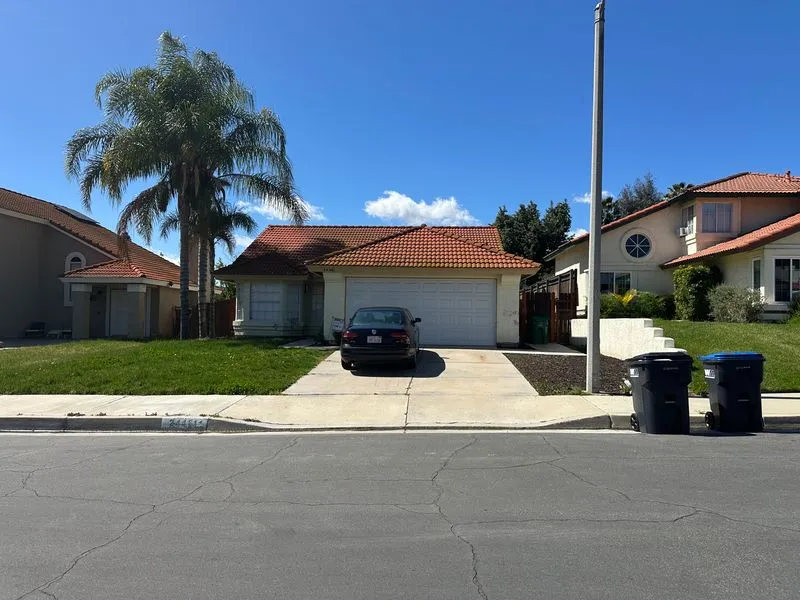 Exterior of the single-story home at 24461 New Haven Drive in Murrieta, California