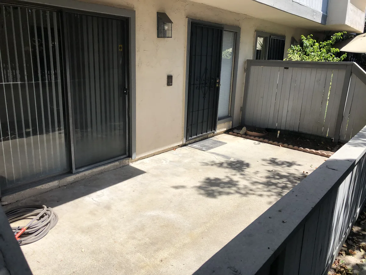 Patio and exterior entrance at 2135 East Valley Parkway, Unit 71, in Escondido