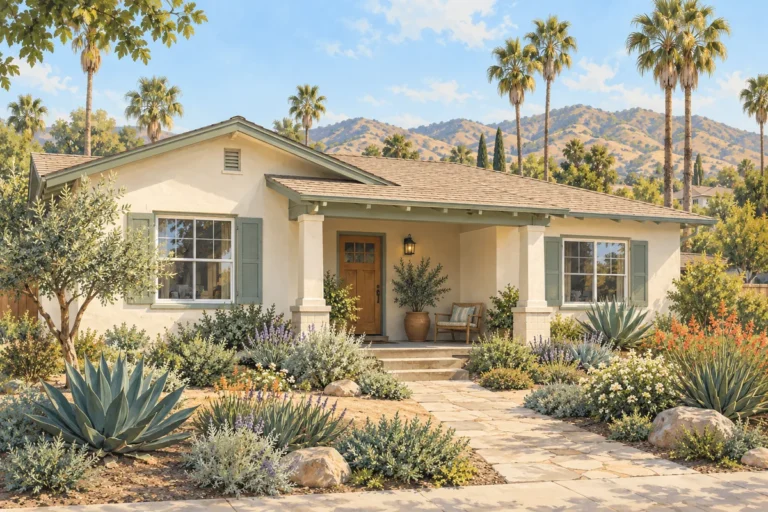 Illustrated El Cajon house with palms, representing SoCal Home Buyers’ cash home-buying service