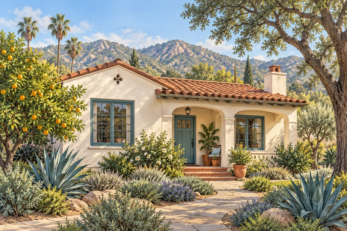 Escondido bungalow illustration for SoCal Home Buyers’ as-is home-buying service